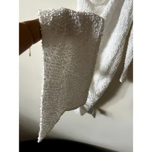 Asos Luxe one shoulder asymmetric draped mini dress in white sequin Size 8 New thumbnail 3