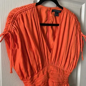 French Connection‎ Audrey Autumn Wedding Guest Maxi Whimsical Dress Mandarin Orange Jewel Tone Sz 6 thumbnail 8