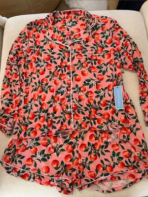 Draper James 2-Piece Cozy Long Sleeve Pajama Top and Pajama Shorts Set, 1X, NWT thumbnail 4
