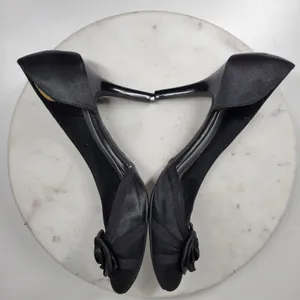 Fioni Dress Pumps Womens‎ 8.5 Black Satin Rose Stiletto High Heels Formal thumbnail 11