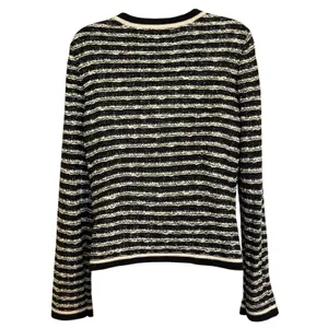WHITE HOUSE BLACK MARKET Striped Metallic Open Front Cardigan‎ EUC Size Medium thumbnail 5