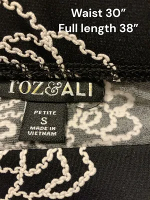 Roz & Ali Women's Petite Small Black Floral Maxi Skirt High Waisted Long A-Line Stretch thumbnail 2