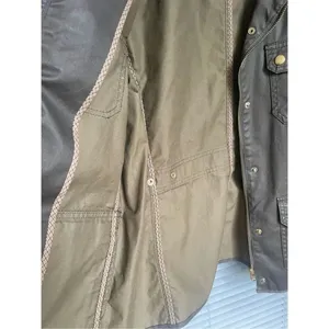 JCrew Women’s Downtown Field Jacket Green Waxed Cotton Size S thumbnail 5