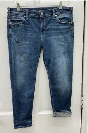 Silver Avery Skinny Crop denim jeans women's 34 x 25 thumbnail 1