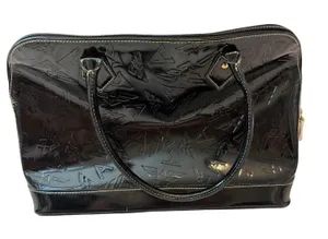ARCADIA Leather Womens Black Handbag Satchel Bag Made In Italy Classic Chic thumbnail 1