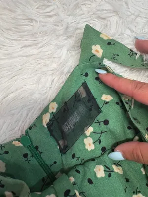 Reformation “Persimmon” green floral dress 2 thumbnail 5
