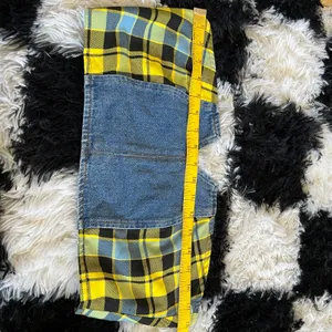 Denim Plaid Corset Top, Grunge Y2K Punk‎ Mall Goth Medium Indie Sleaze thumbnail 4