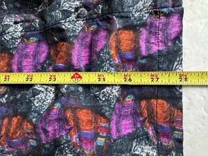 Ecote Multicolor Printed Mini Dress M 100% silk button front colorful pockets thumbnail 13