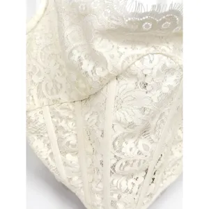 Hello Molly No Apologies Lace Corset Top Womens 8 White Bridal Coquette Romantic thumbnail 7