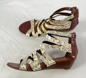 Rebecca Minkoff Strappy Leather Wedge Sandal in‎ Snakeskin Size 6.5 thumbnail 1
