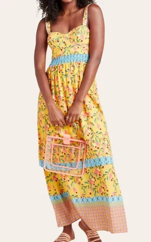 NWT Anthropologie Farm Rio Anjou Maxi Dress Size 2 Petite Retail $240.00 thumbnail 1