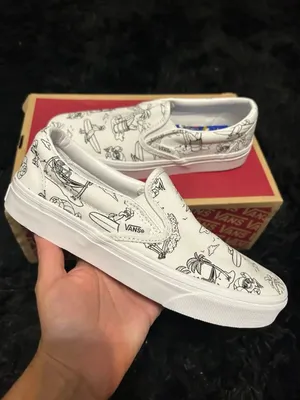 VANS customisable "U-Color" / "U-Paint" white slip on shoes sneakers sz 7 new thumbnail 7
