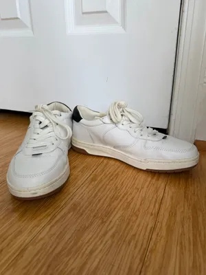 Madewell Court Sneakers White Black Leather Shoes Size 8.5 thumbnail 2