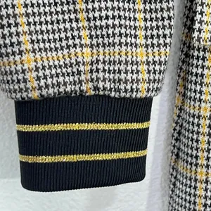 Summum Woman Amsterdam‎ Luxury Jersey Plaid Blazer Jacket Gold Stripe Cuff Small thumbnail 10