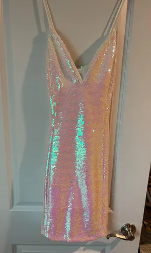 Iridescent sequin dress Pink Size L thumbnail 3