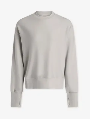 Varley Horton Side Zip Active Sweatshirt Oversized XS Ivory Cream Ribbed Flawed‎ thumbnail 1