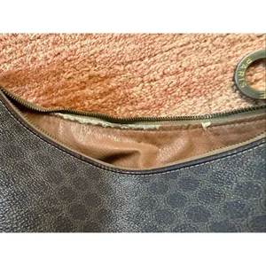 Vintage Celine Paris Brown Macadam Hobo Shoulder Bag Made in Italy thumbnail 5