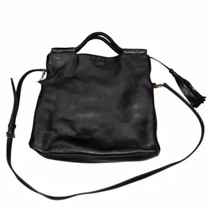 Tory Burch Black Leather Taylor Convertible Foldover Crossbody Purse thumbnail 2