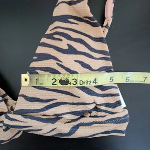 Aerie Tan and Black Tiger Print Bikini Top NWT Size Small Triangle Bikini Top thumbnail 8