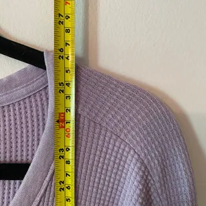 Aerie Purple Thermal Waffle Knit Long Sleeve Shirt Loungewear Women size Medium thumbnail 7