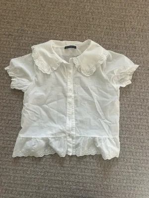 Brandy Melville Peter Pan collar eyelet blouse  thumbnail 2