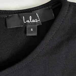 Lulus Womens S Black Cutout‎ Long Sleeve Bodycon Maxi Dress Back Slit thumbnail 4