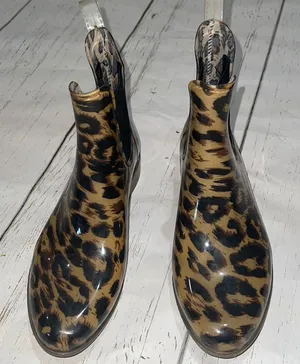 J. crew animal print short rain boots thumbnail 1
