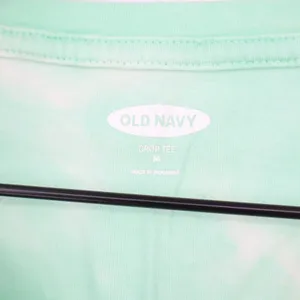 Old Navy Womens Tie Dye Crop Tee Green Blue Cream Short Sleeve Size M thumbnail 3