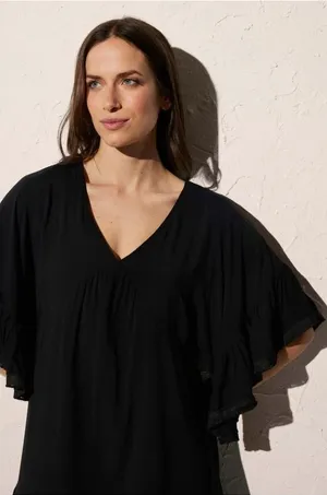 Ysabel‎ Mora Black Boho Mini Dress Women's Size M Fringe Vacation thumbnail 1