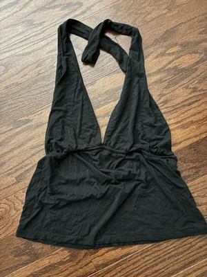 Brandy Melville Halter Top Black thumbnail 1