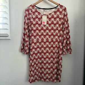 Boden US 8 NEW Lucie Brown/White Palm Leaf Print Mini‎ Dress thumbnail 2
