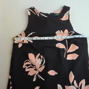 Lauren Ralph Lauren‎ Black Pink Floral Pleated Back Sleeveless Shift Dress 6 thumbnail 7