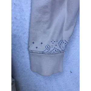 Unbranded Bandana Print Sweatshirt Women‎ Small Tan Blue Paisley Pullover Boho thumbnail 5