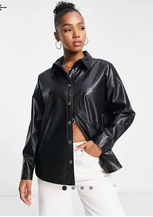 Black Faux Leather Jacket thumbnail 1