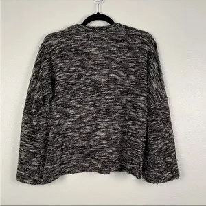 Madewell Womens Button‎ Shoulder Wide Sleeve Black Marbled Sweater thumbnail 9