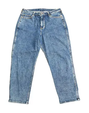 Hollister Relaxed Fit Blue Denim Jeans Ultra High Rise Baggy Tapered Pants Y2K thumbnail 1