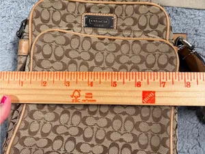Coach Tan Signature Canvas Crossbody Bag swing pack thumbnail 15