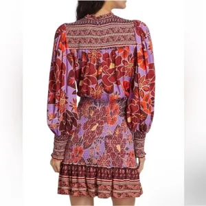 Farm Rio Sweet Floral Long Sleeve Minidress XL thumbnail 6