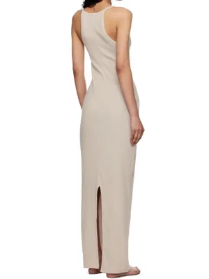 SKIMS Beige Spaghetti Strap Cotton Ribbed Dress - Women thumbnail 3