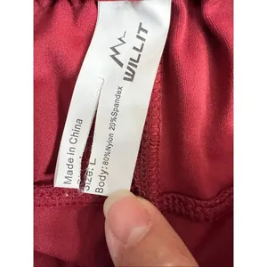 Willit Women's Red Burgundy Active Shorts Size L Pockets Elastic-Waist Sports thumbnail 11