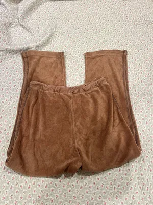 Nike Brown Velour Cropped Lounge Pants thumbnail 2