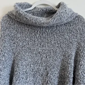 Free People BFF Cowl Neck Grey Oversized Sweater Size XS Small Knit thumbnail 2