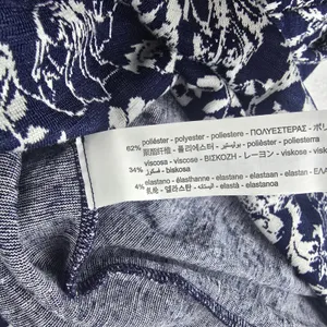 ZARA Floral Print Long‎ Sleeve Mini Dress Navy Blue White Puff Sleeve Large thumbnail 7