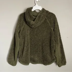NIKE | Olive Green Sherpa Fleece Pullover Jacket Sz M thumbnail 5