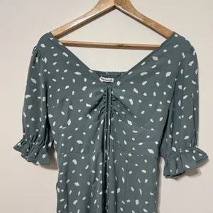 Abercrombie & Fitch Polka Dot Midi Dress Size XS Teal Green thumbnail 3