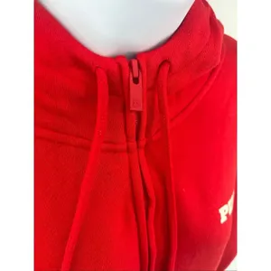 Victoria’s Secret Pink Full Zip Campus Hoodie Drawstring Logo NWT Red M thumbnail 9