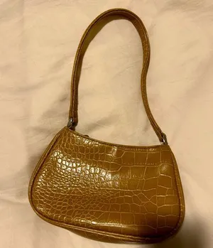 Vintage snake skin crocodile Nine West camel mini shoulder bag! thumbnail 1