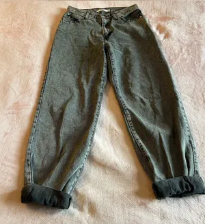 Levi’s ‘94 Baggy faded gray denim wash loose fit slouchy jeans cuffed hem 26 thumbnail 1
