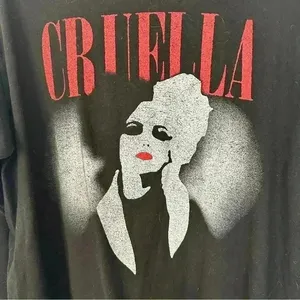 Disney‎ Cruella Long Sleeve Crewneck Shirt Womens Size Medium Black thumbnail 2