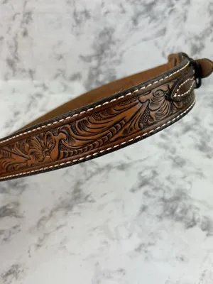 *Tony Lama Western Belt Size 30 Brown Tooled Leather Cowboy Cowgirl Ranchwear thumbnail 2